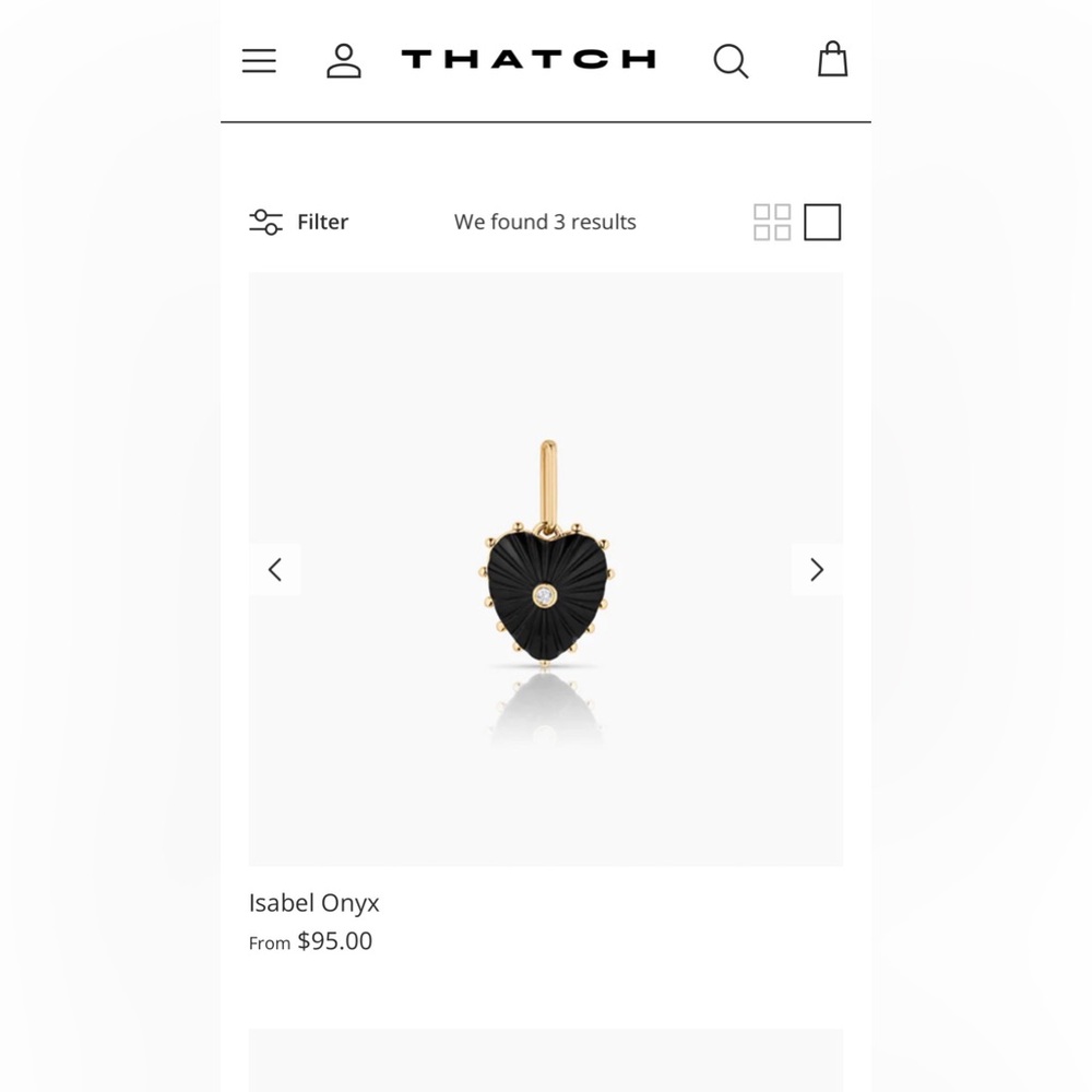 ♥️ last one! Beautiful Thatch heart jewelry Isabella pendant black onyx zirconia